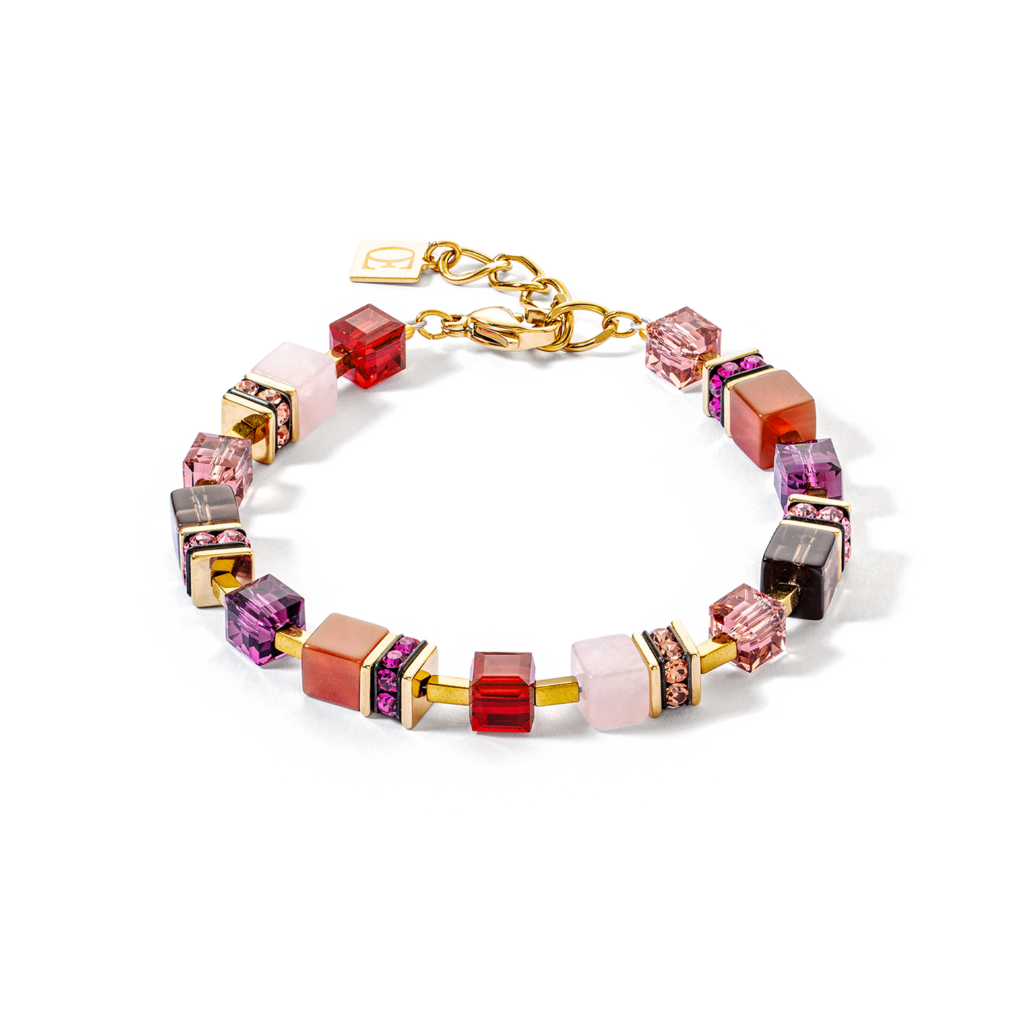 Iconic Cube Bracelet Red Purple and Gold