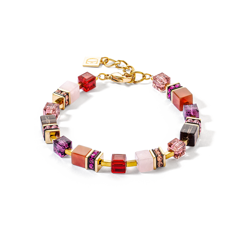 Iconic Cube Bracelet Red Purple and Gold