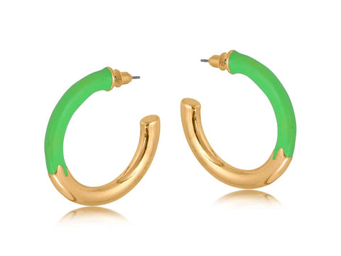 Kathryn Two Tone Enamel Hoop Earrings