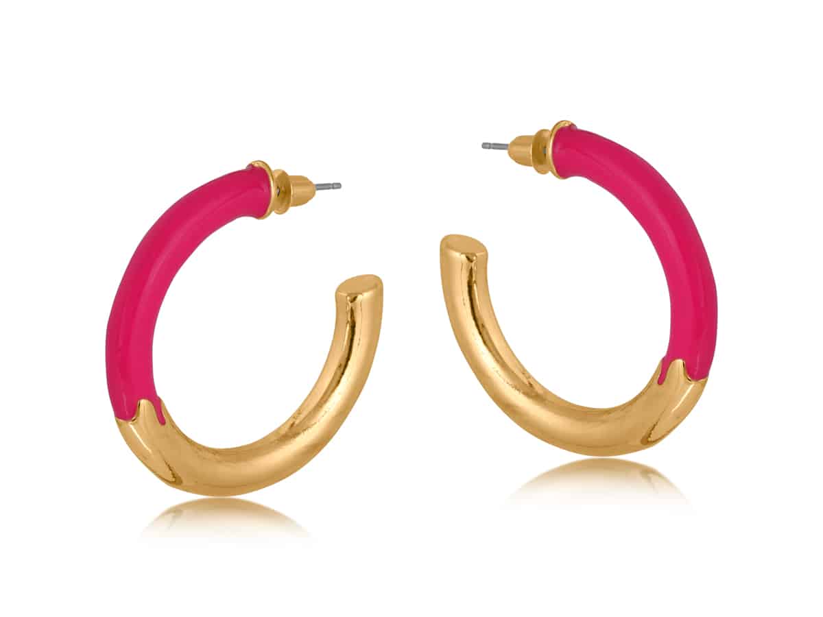 Kathryn Two Tone Enamel Hoop Earrings