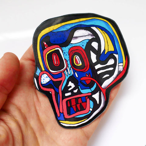 Basquiat-inspired refrigerator magnet - Skull