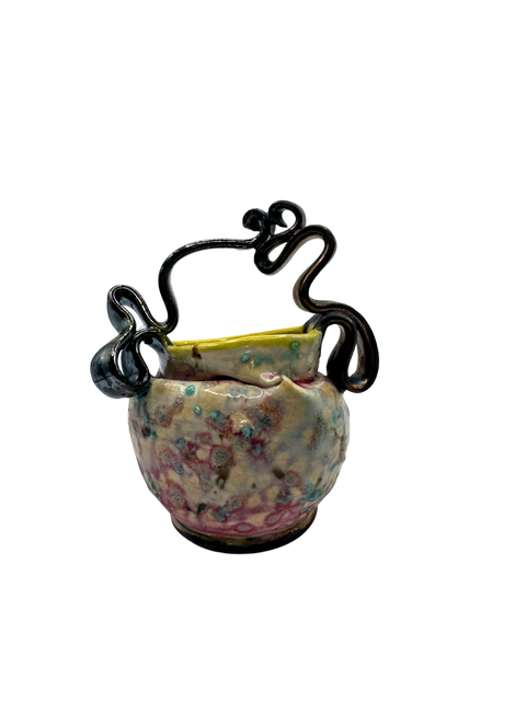 Spring Colored Scroll Handle Basket