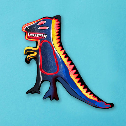 Basquiat-inspired refrigerator magnet - Dinosaur