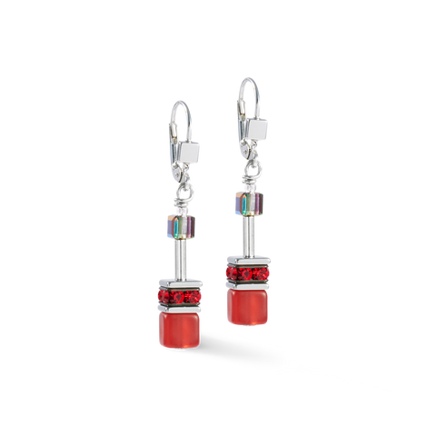 GeoCUBE Earrings Red