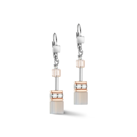 GeoCUBE Iconic Precious earrings Rose Gold-Peach