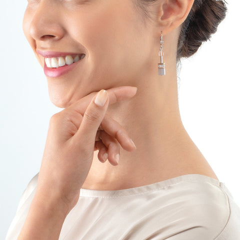 GeoCUBE Iconic Precious earrings Rose Gold-Peach