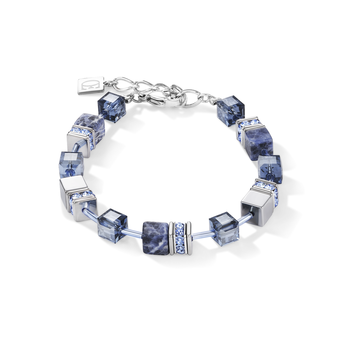 GeoCUBE Bracelet Sodalite & Haematite Blue