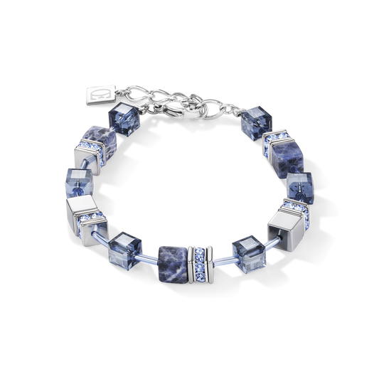 GeoCUBE Bracelet Sodalite & Haematite Blue