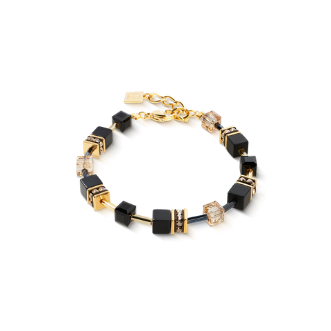 GeoCUBE Bracelet Onyx Black-Gold