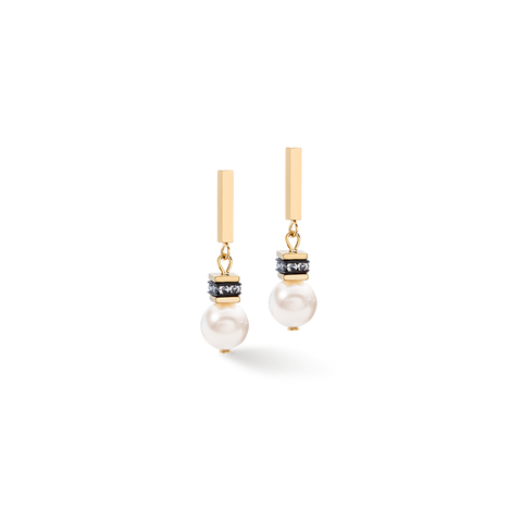 GeoCUBE Iconic Pearl Mix earrings gold-white