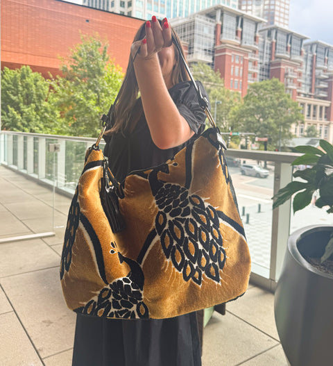 Emma Tasseled Peacock Carpet Bag
