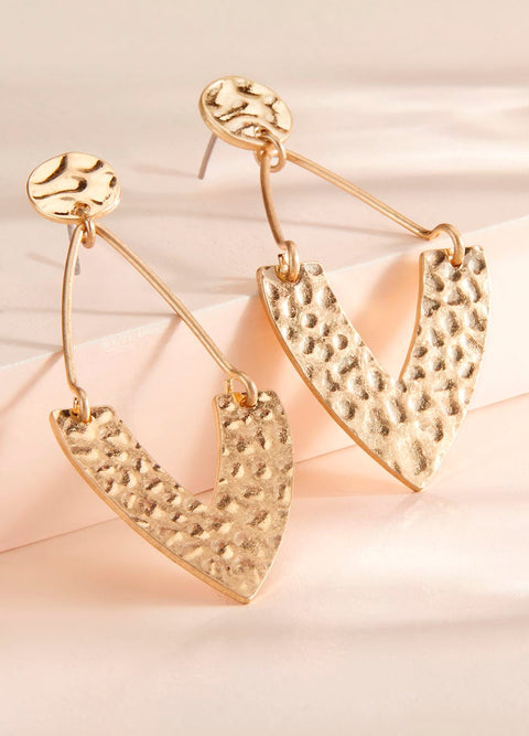 Textured Drop Triangle Earrings