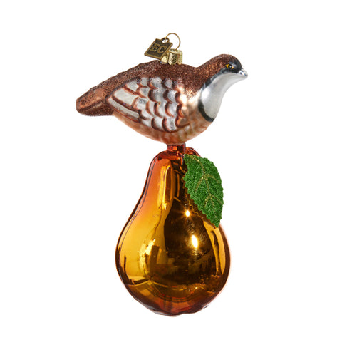 6" Partridge and Pear Ornament