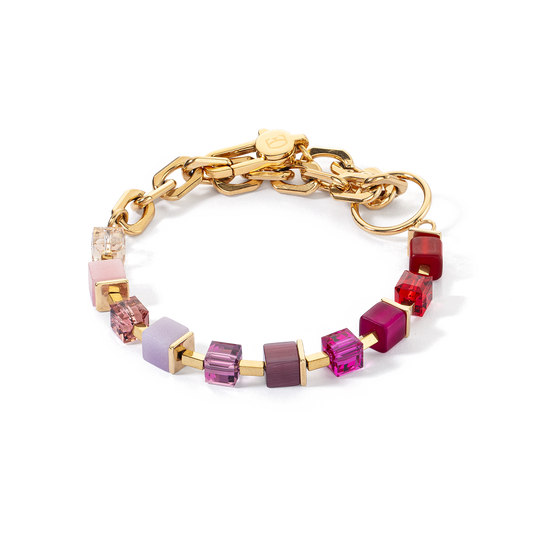 Iconic Cube Bracelet in Red Purple and Gold