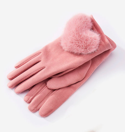 Gloves with Heart Accent