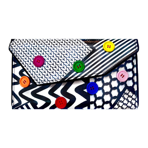 Candy Buttons Crossbody Clutch Bag - Handmade in USA