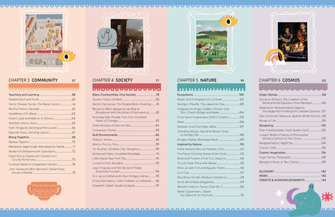 Table of contents for a book or educational material with chapter headings and page numbers.