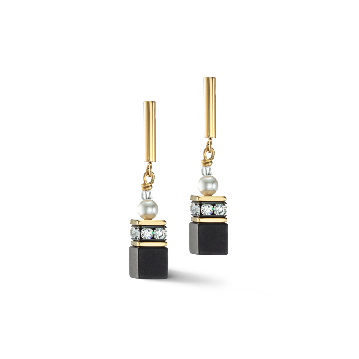 Precious Fusion Pearl Earring Black and Gold