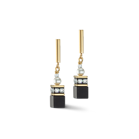 Precious Fusion Pearl Earring Black and Gold