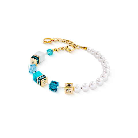 GeoCUBE® Precious Fusion Pearls bracelet turquoise