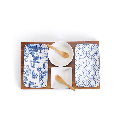 Chinoiserie 7 pc Tidbits Serving Set