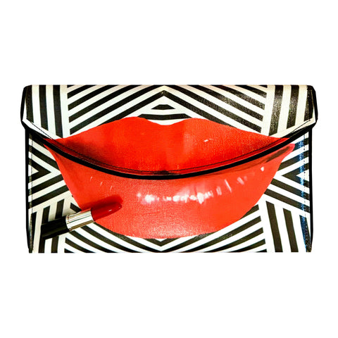 Pop Lips Crossbody Clutch Bag - Handmade in USA