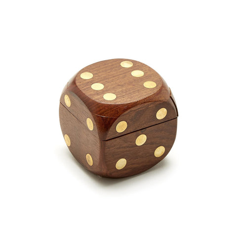 Wooden Dice Box w/ 6 Dice