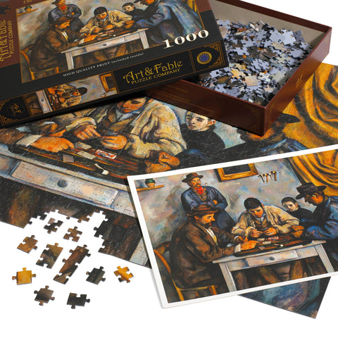 The Card Players, 1000-pc Velvet-Touch Puzzle by Cézanne