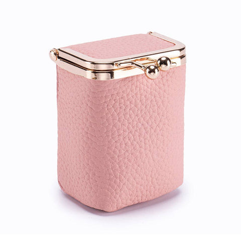 Pink box with gold accents on a white background