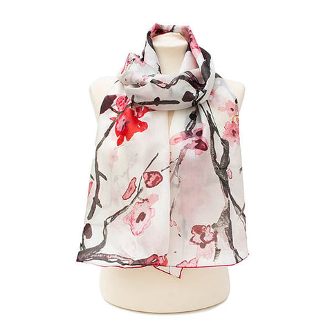 Cherry Blossom Habotai Scarf