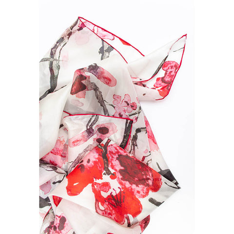 Cherry Blossom Habotai Scarf