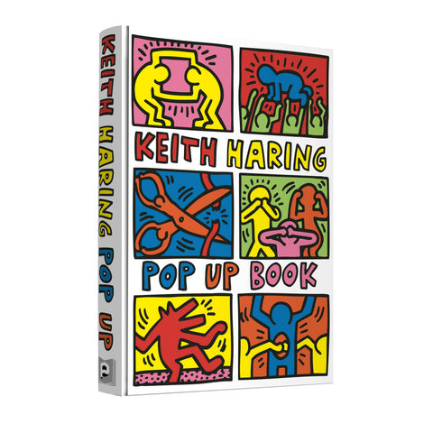 Keith Haring pop-up book with colorful illustrations on a white background