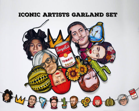 Garland/banner Iconic Artists, bunting, art party decoration