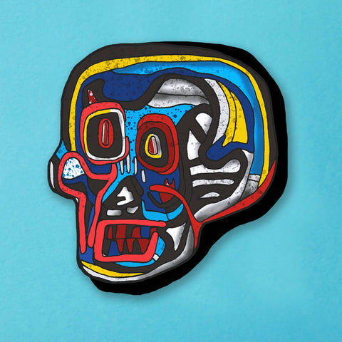 Basquiat-inspired refrigerator magnet - Skull