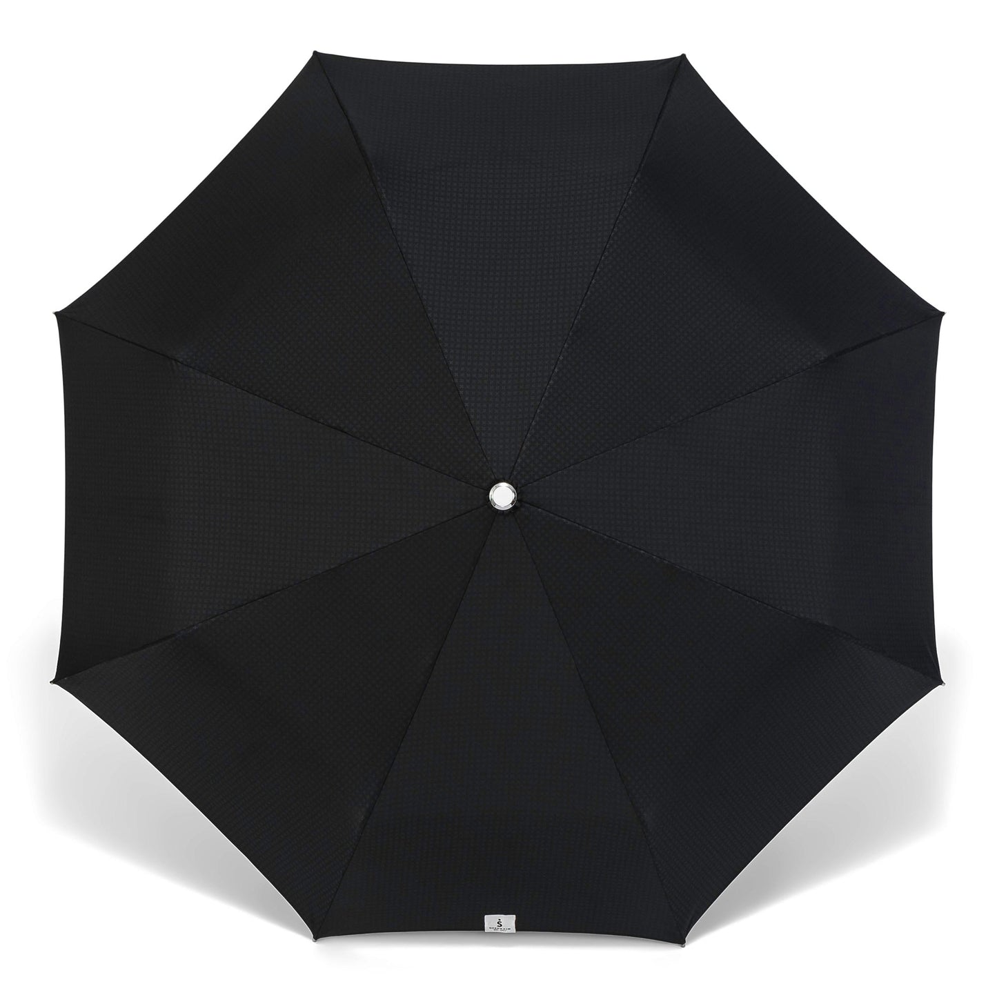 Sleek Black and Silver Compact Umbrella