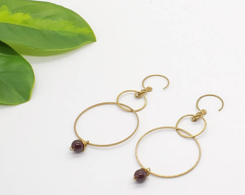 Brass Double Hoop Earring