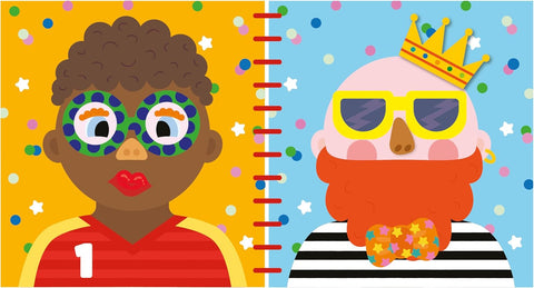 Children's book with colorful illustrations of a child and an owl character on a yellow and blue background.