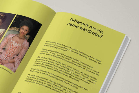 Open book with text and images on a light gray background