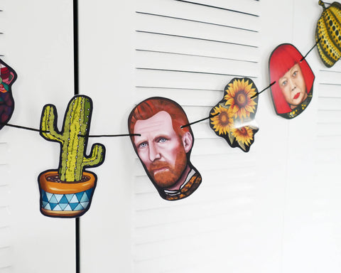 Garland/banner Iconic Artists, bunting, art party decoration