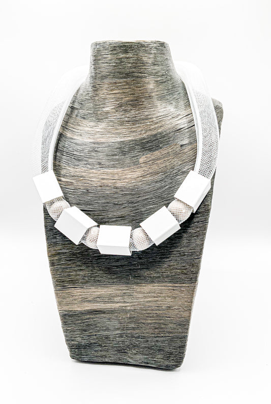 See the Invisible Mesh and Aluminum Necklace