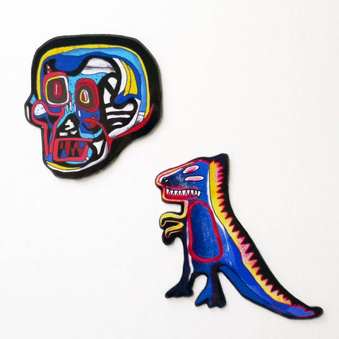 Basquiat-inspired refrigerator magnet - Dinosaur