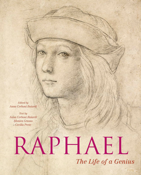 Book cover of 'Raphael: The Life of a Genius' with a portrait illustration on a beige background.