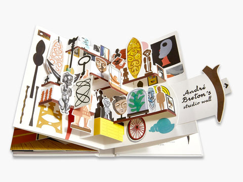 Decorative book with colorful illustrations and text on a white background