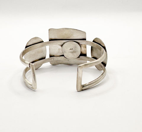 Cuff with Square and Mixed Glazes with Labradorite
