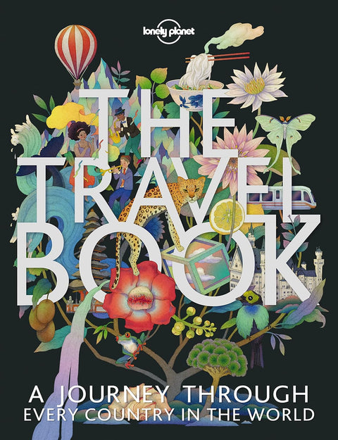 Book cover of 'The Travel Book' by Lonely Planet with colorful illustrations and text.