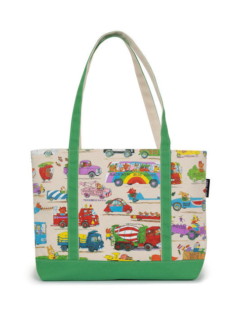 Out of Print Readers Large Zipper Tote Bag: Richard Scarry Cars and Truck and Things That Go