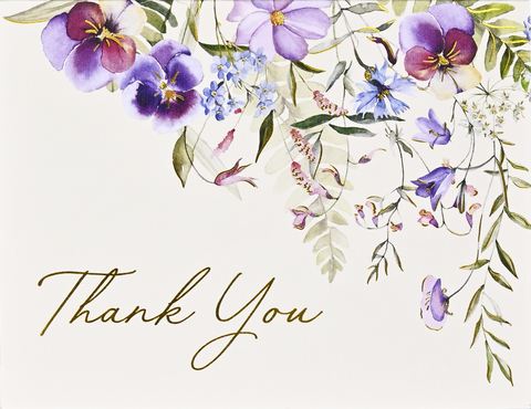 Floral design with 'Thank You' text on a white background