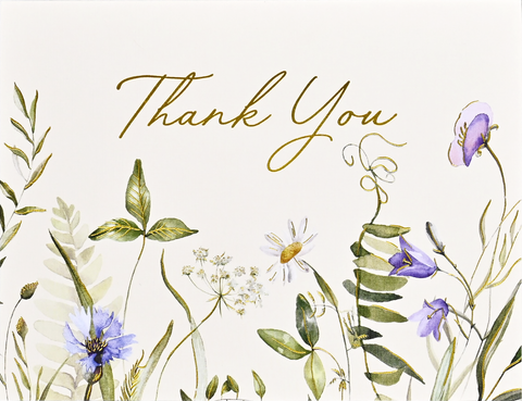 Floral design with 'Thank You' text on a white background