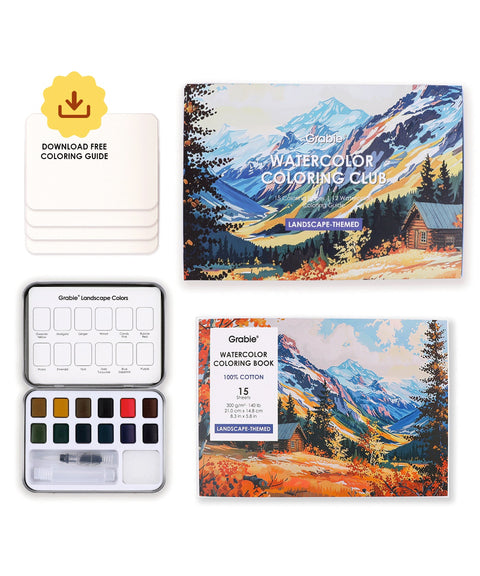 Watercolor Coloring Club Box Landscape