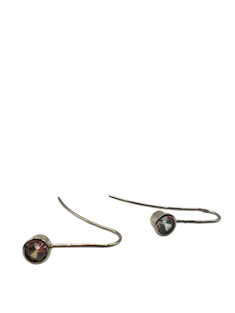 Bezel Round Drop Earrings